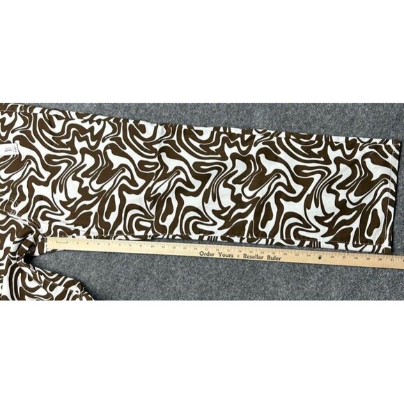 Rue21 Jeans Womens Plus 1X Brown White Denim Skate Straight Leg Wavy Stretch New - Picture 11 of 12